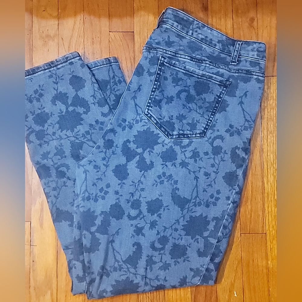 Falls Creek Blue Floral Skinny Jeans